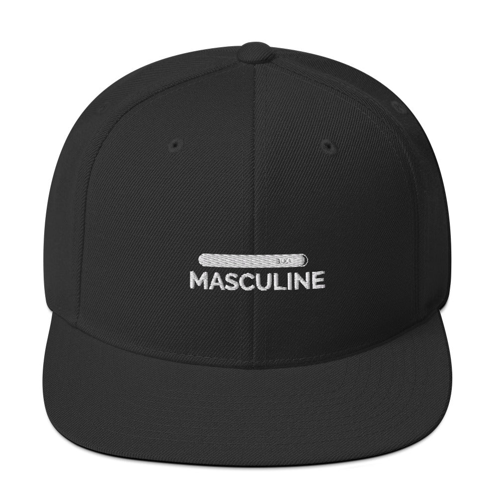 Men's Masculine Black Snapback Hat