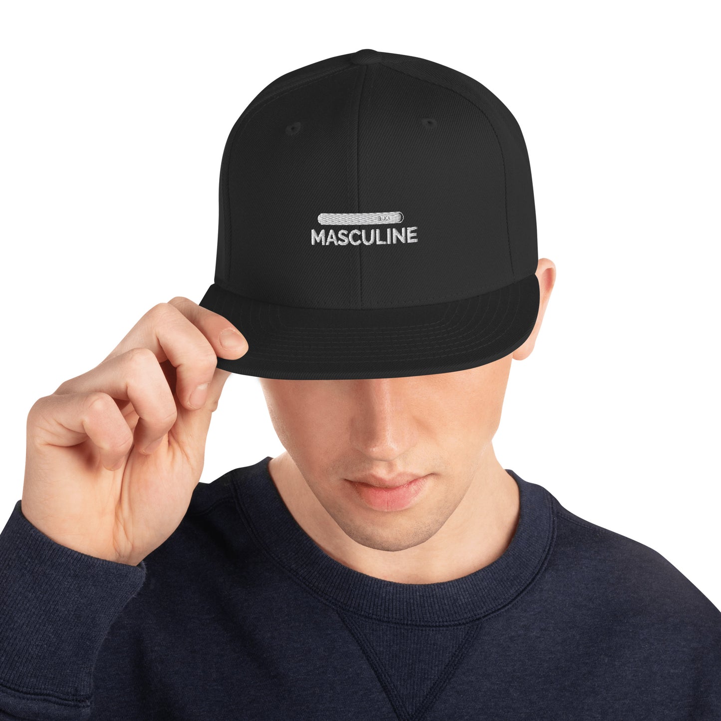 Men's Masculine Black Snapback Hat