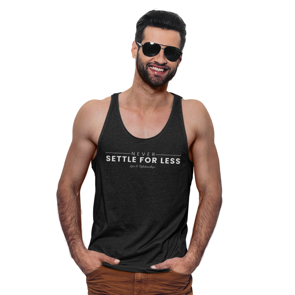 Men's Never Settle For Less Black Tank